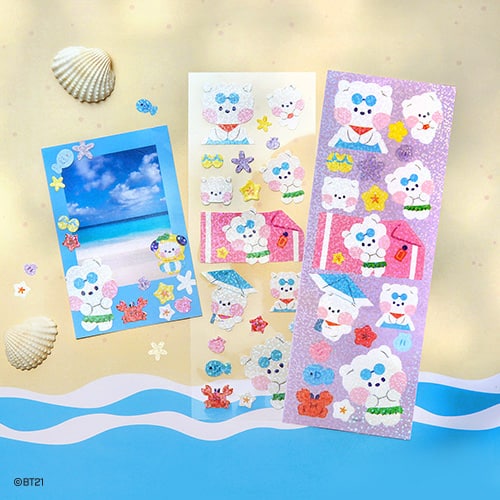 official-bt21-hologram-sticker-summer-sky official-bt21-hologram-sticker-summer-sky